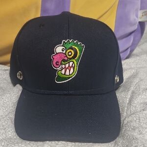 Courage The Cowardly Dog Velcro Snap Hat Navy Blue Ooga Booga Eustace Cartoon